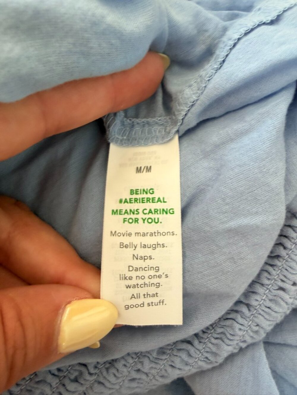 Aerie Blue Cotton Button Front Tiered Maxi Skirt Medium - Picture 5 of 7